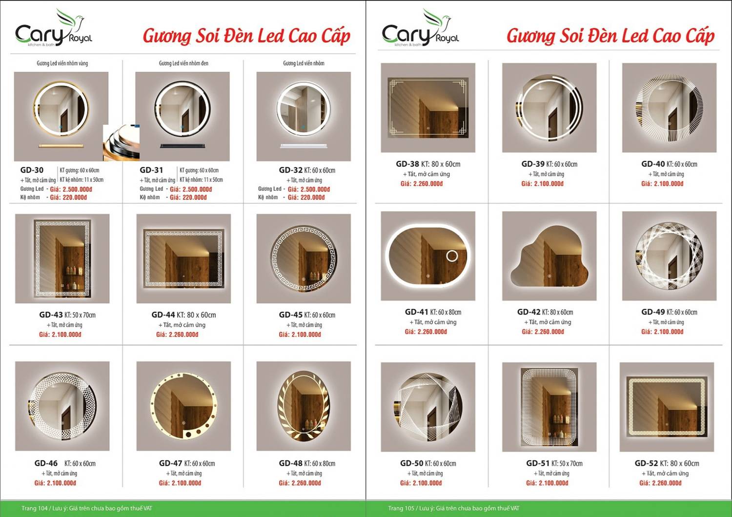 Thiết bị vệ sinh CARY ROYAL Catalogue và Bảng giá mới nhất 2024 - 2025 /Page 53